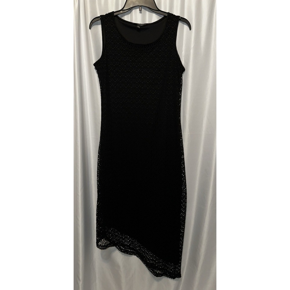 Vera Wang Dress Womens Size Small Black Pullover Sleeveless Asymmetrical